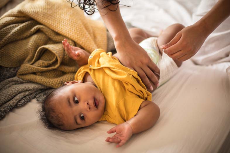 baby getting his nappy changed when he has nappy rash